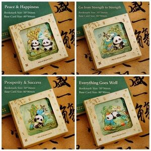 Panda Metallic Bookmark (Set of 4 per box)